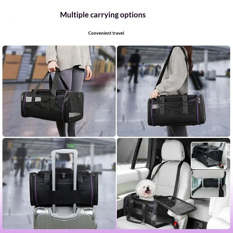 Portable Pet Carrier Travel Soft Expandable Space Bag For Flights