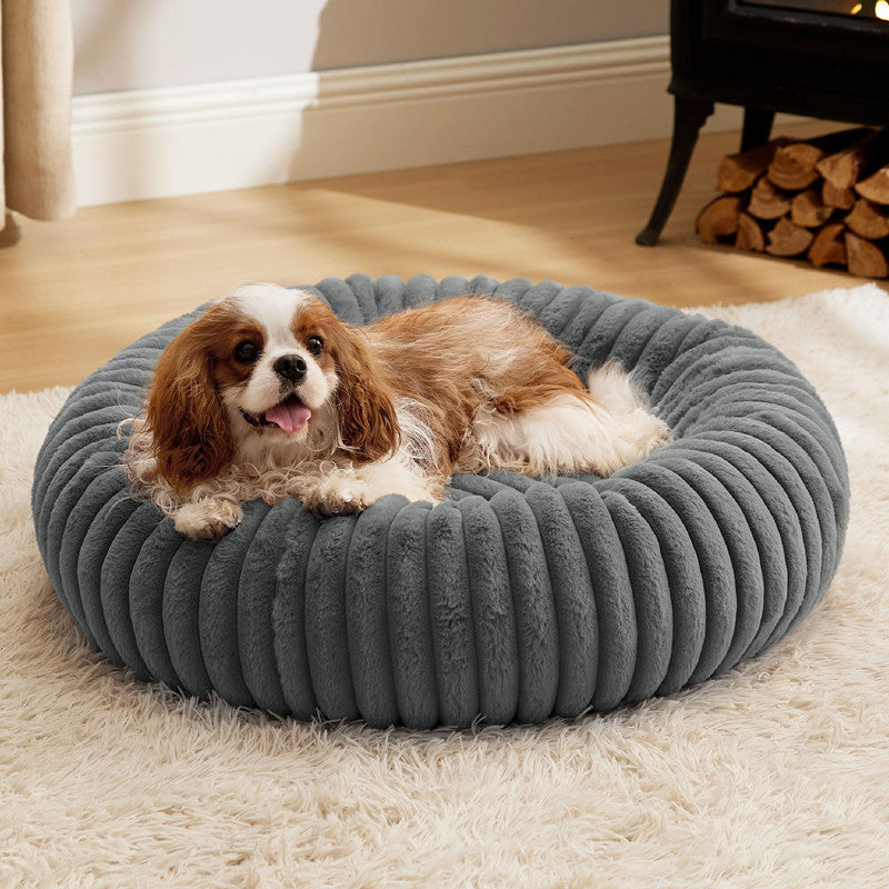 Plush Warm Round Pet Bed Rabbit Fur Winter Sleeping Mat