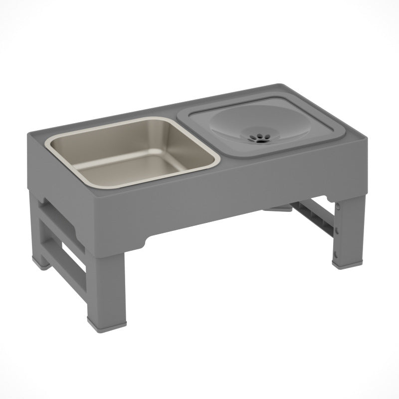 Adjustable Elevated Double Bowl With Stainless Steel Stand
