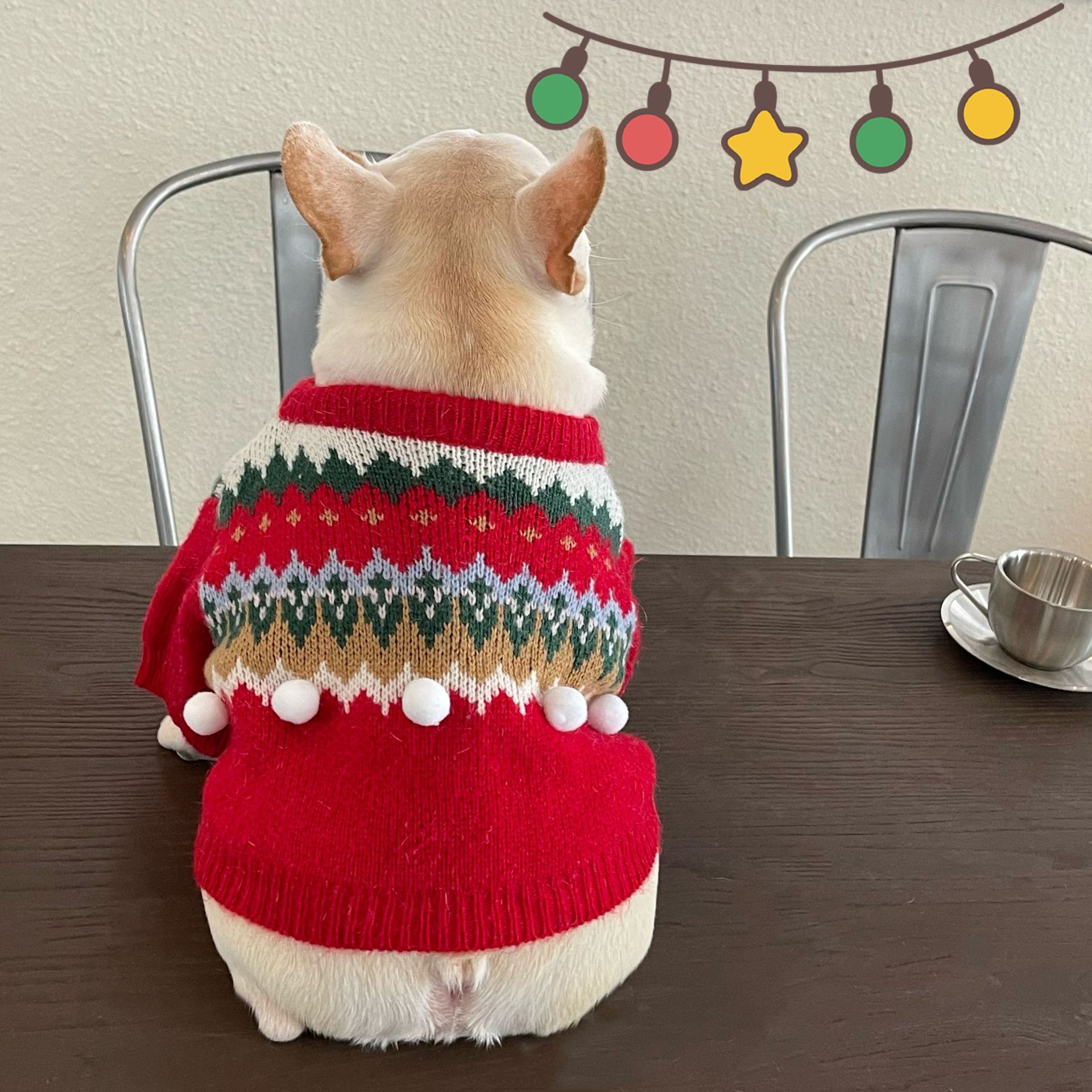 Pet Christmas Sweater Festive Winter Holiday Outfit Clothing
