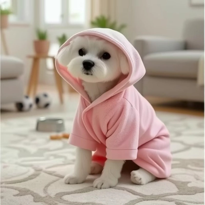 Pet Wearable Bathrobe Soft Coral Fleece Bath Towel