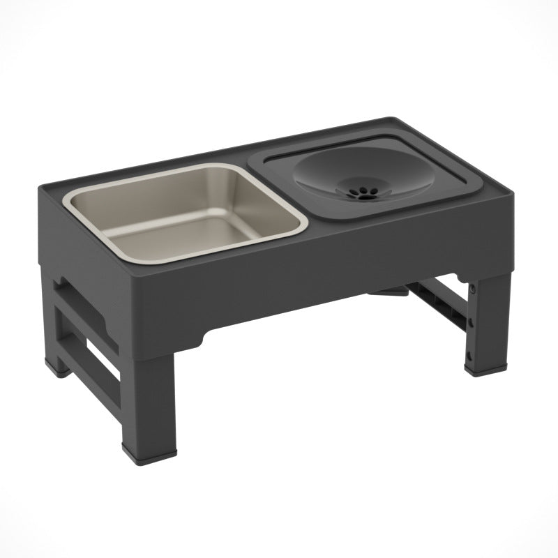 Adjustable Elevated Double Bowl With Stainless Steel Stand