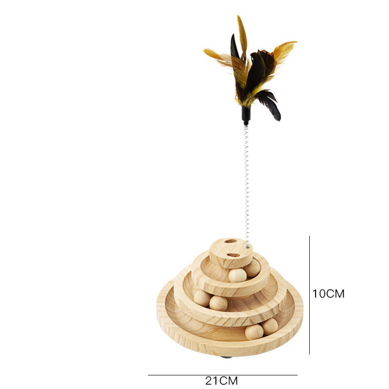 Durable Wooden Turntable Bite Resistant Interactive Pet Stick Toy