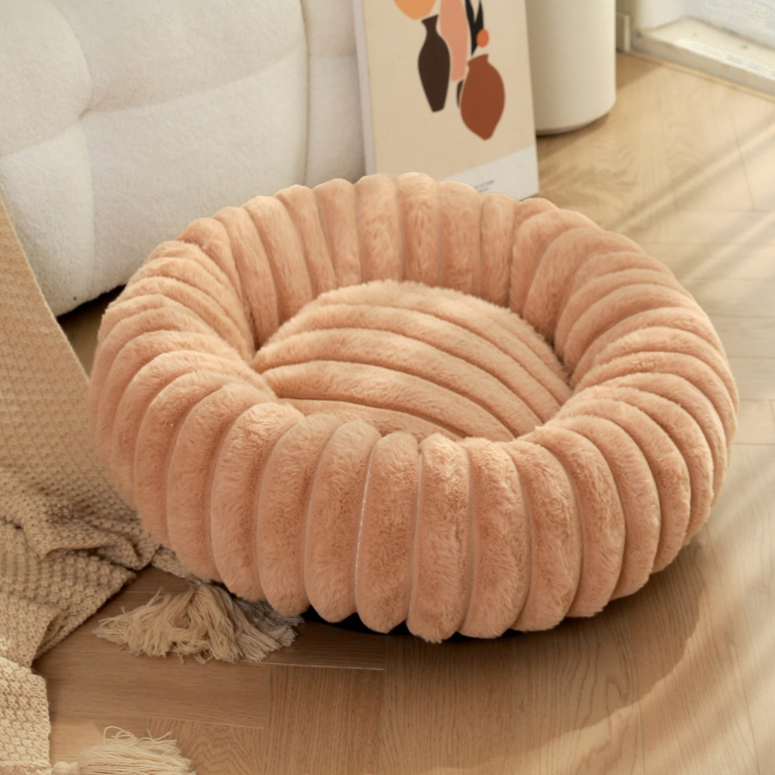 Plush Round Warm Winter Pet Nest Mat Kennel Bed