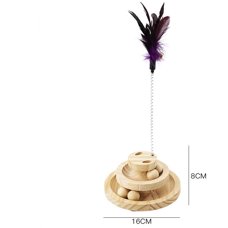 Durable Wooden Turntable Bite Resistant Interactive Pet Stick Toy