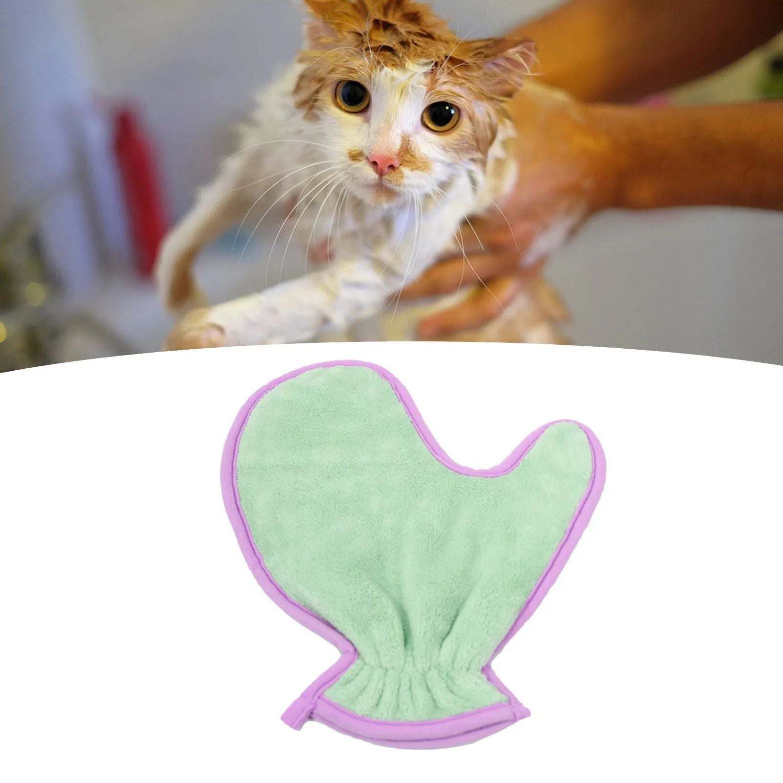 Pet Absorbent Bath Towel Gloves Soft Cleaning Cloth