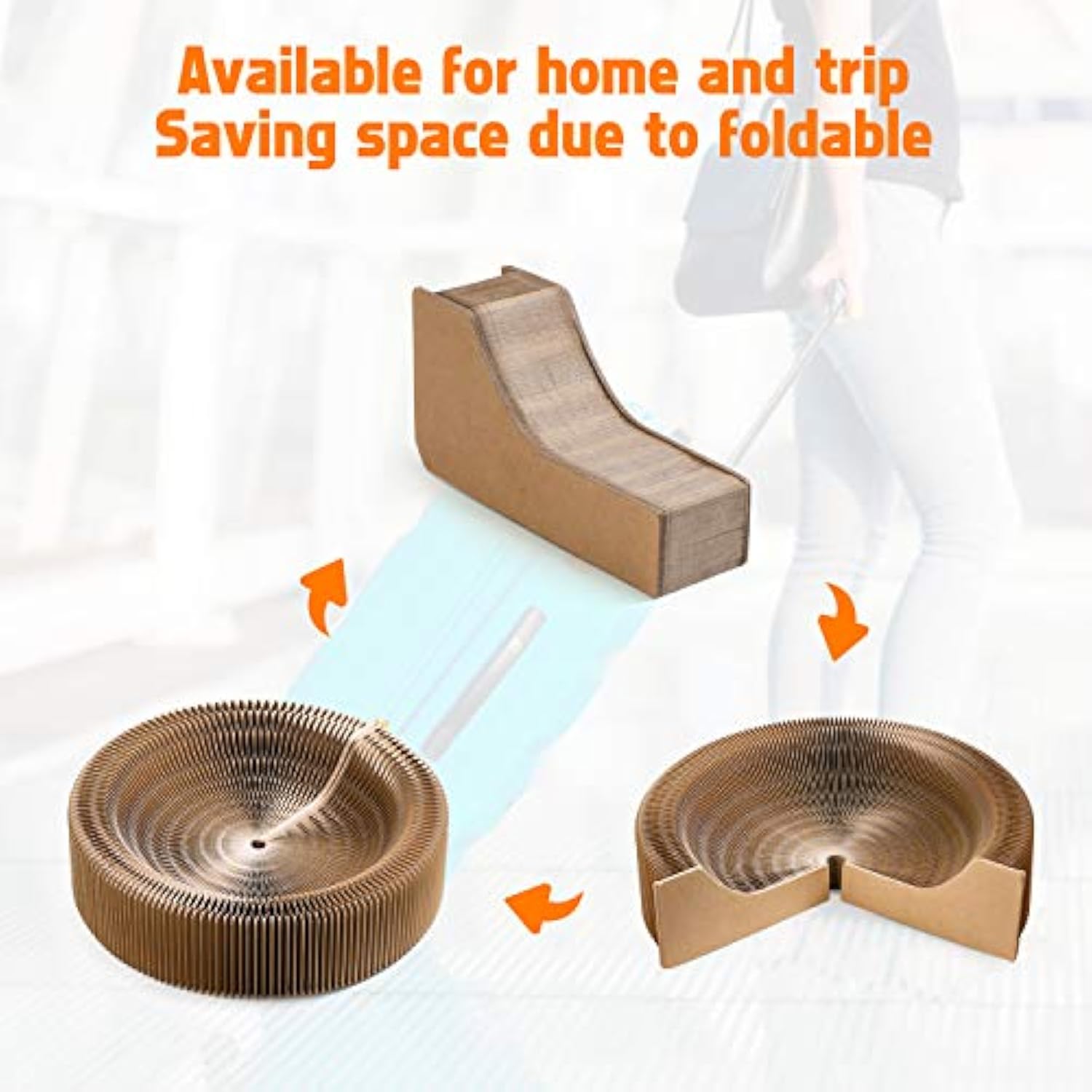 Collapsible Cardboard Scratcher Lounge Bed For Indoor Pets