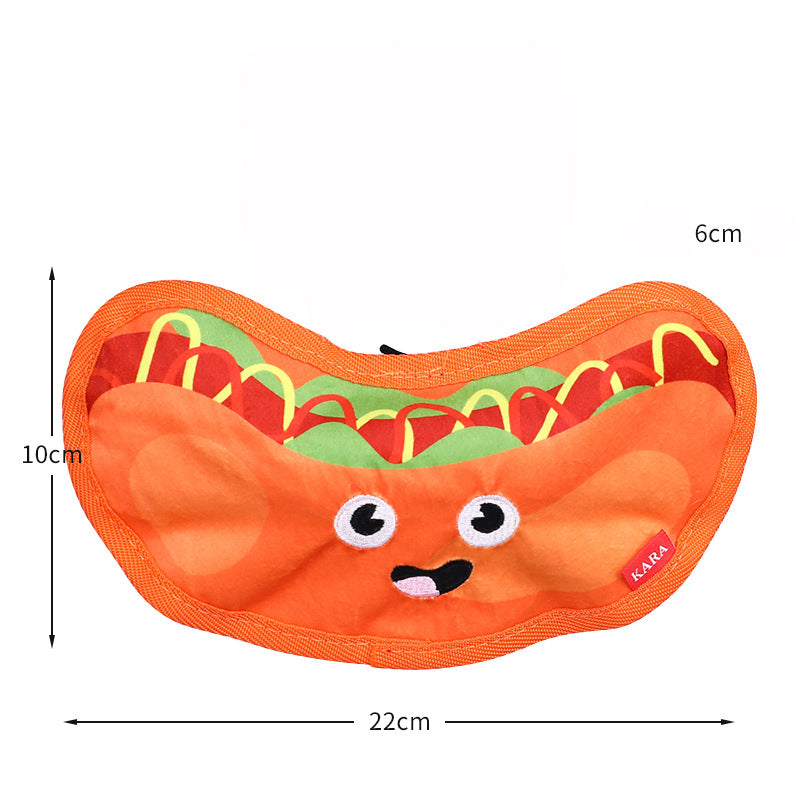 Durable Crinkle Squeaky Stuffless Interactive Pet Chew Hamburger Toy