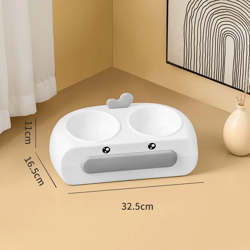 Duck Design Double Pet Bowl Food And Water Feeder