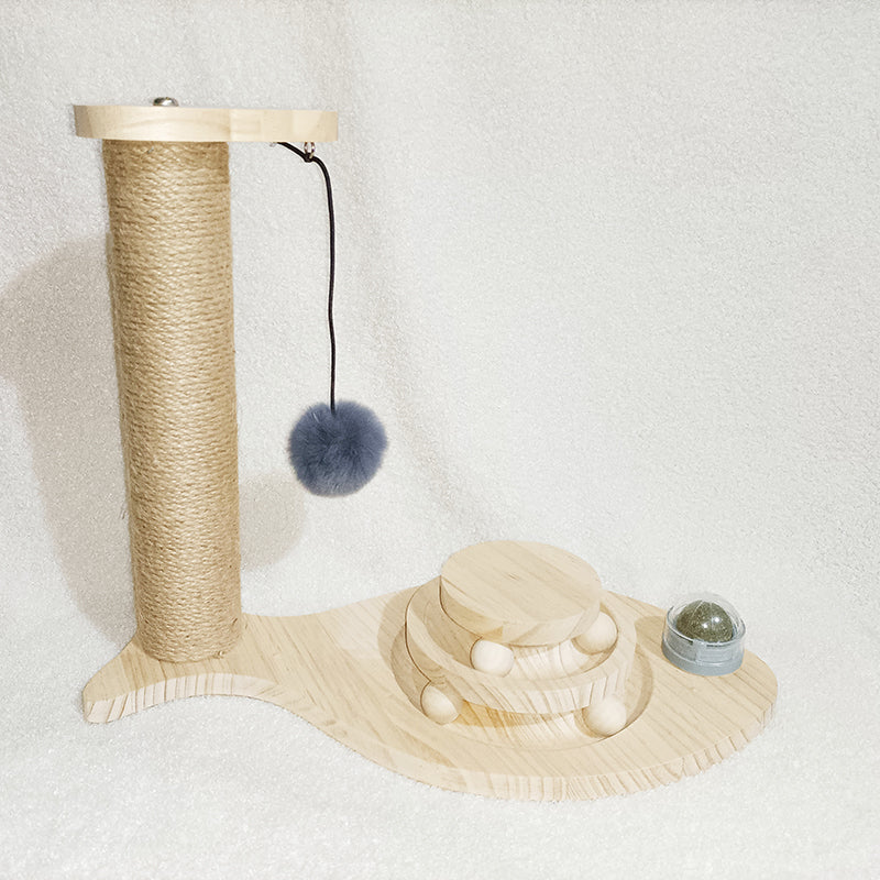 Durable Wooden Turntable Bite Resistant Interactive Pet Stick Toy