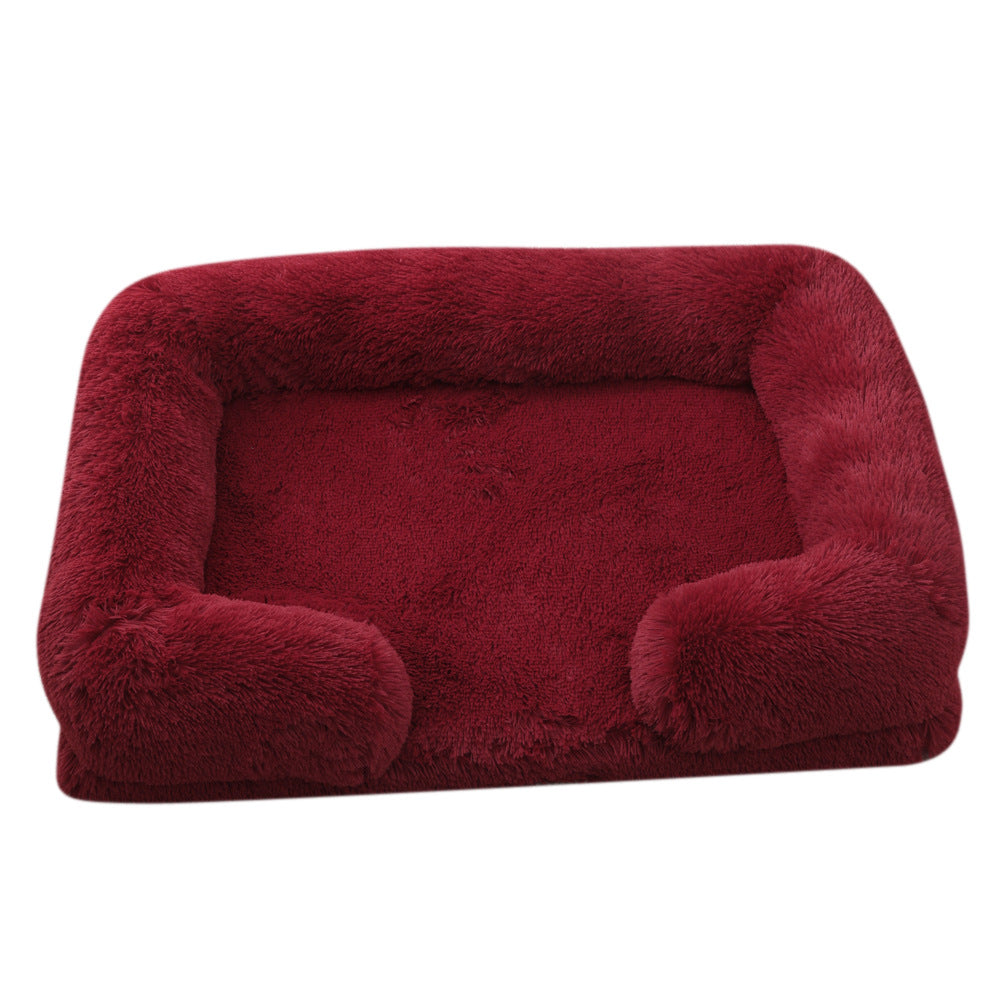 Plush Round Pet Bed For Warm Winter Comfort Sleep