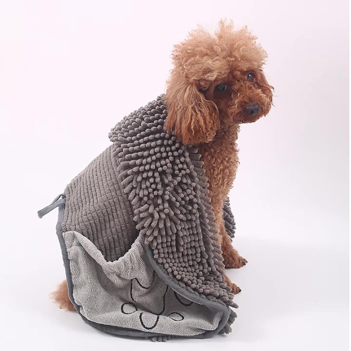Pet Chenille Bath Towel Super Absorbent Drying Cloth