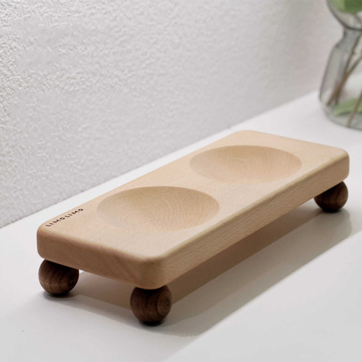Solid Wood Pet Bowl Ceramic Feeding Bowl For Pets