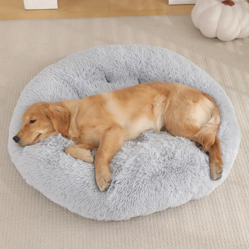Plush Round Pet Bed Mat For Warm Comfortable Sleep