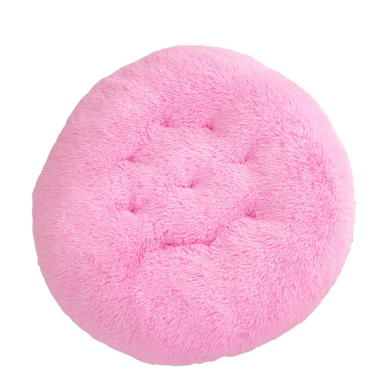 Plush Round Pet Bed Mat For Warm Comfortable Sleep