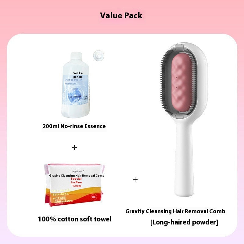 Pet Grooming Brush With Hair Collection Tank For Shedding Control