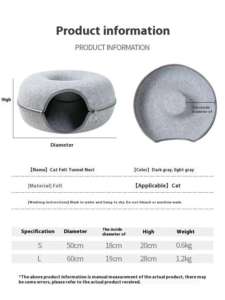Comfortable Round Pet Tunnel Sleeping Bed