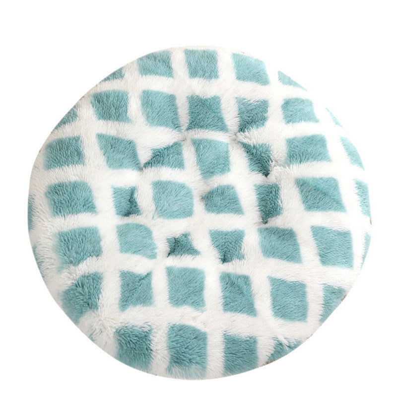 Plush Round Pet Bed Mat For Warm Comfortable Sleep
