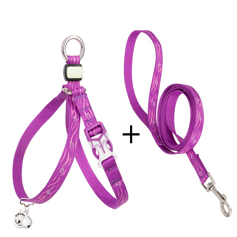 Pet Bell Chest Strap Harness Leash Vest Walking Rope