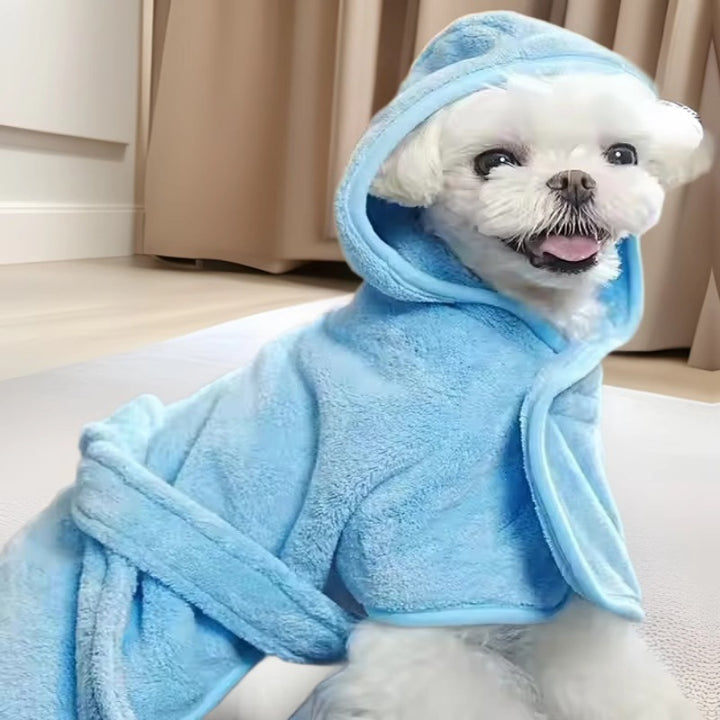 Pet Wearable Bathrobe Soft Coral Fleece Bath Towel