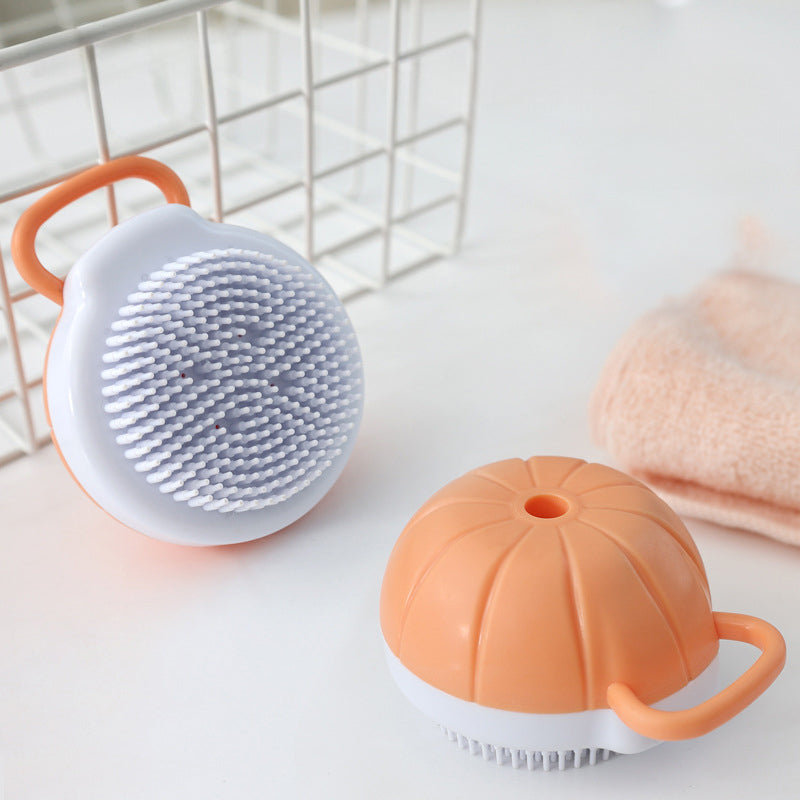 Pet Silicone Bath Massage Brush Shampoo Dispenser Grooming Tool