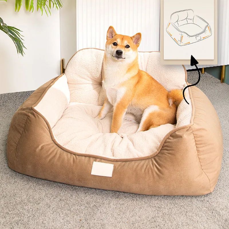 Cozy Plush Washable Pet Bed Sofa Style Indoor Kennel