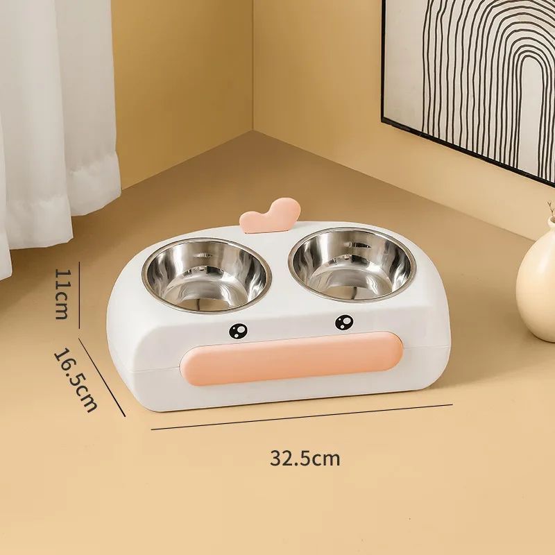 Duck Design Double Pet Bowl Food And Water Feeder