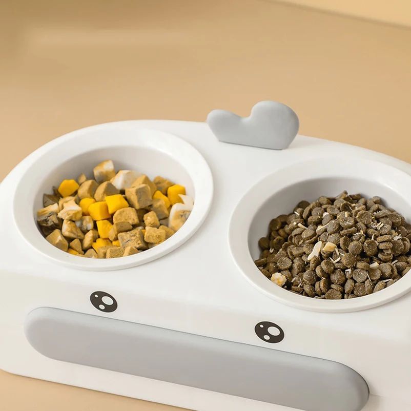 Duck Design Double Pet Bowl Food And Water Feeder