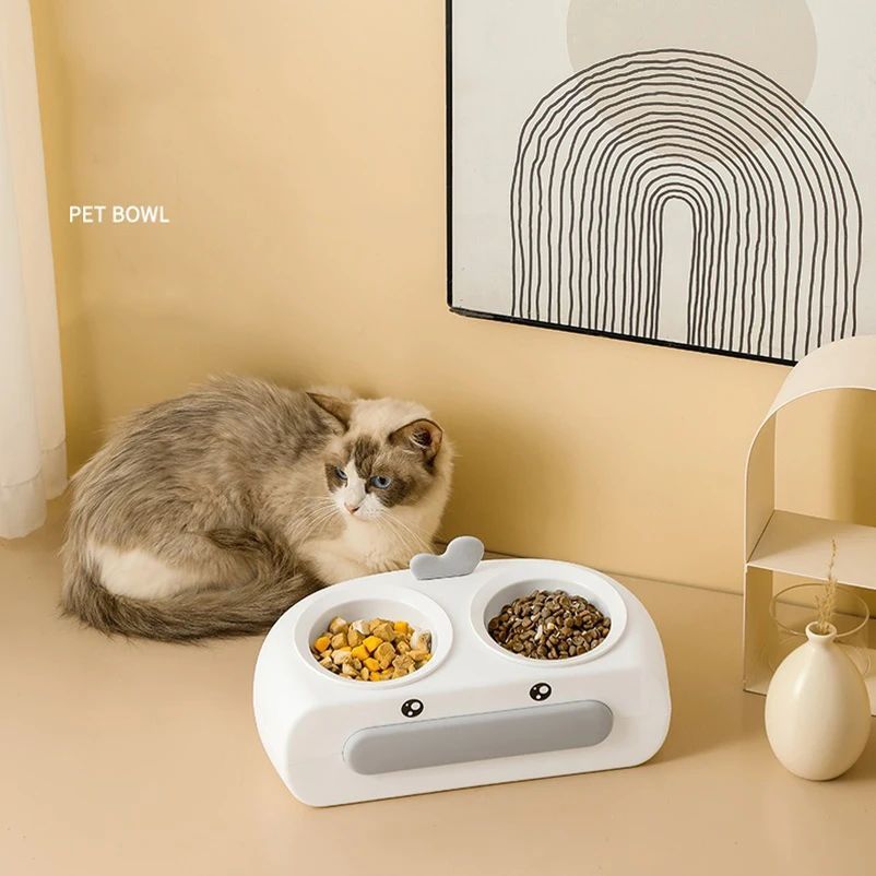 Duck Design Double Pet Bowl Food And Water Feeder