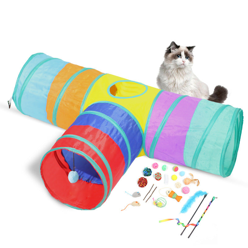 Pet Foldable Cat Tunnel Climbing Play Toy