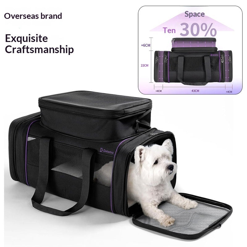 Portable Pet Carrier Travel Soft Expandable Space Bag For Flights