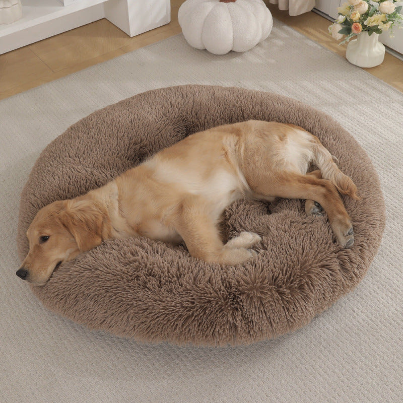 Plush Round Pet Bed Mat For Warm Comfortable Sleep