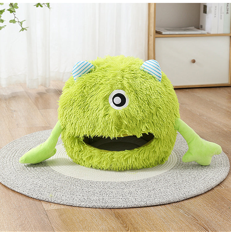 Fluffy Round Calming Pet Bed Machine Washable Non-Slip