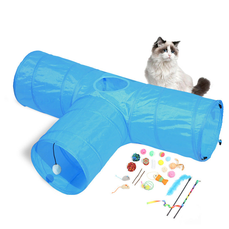 Pet Foldable Cat Tunnel Climbing Play Toy