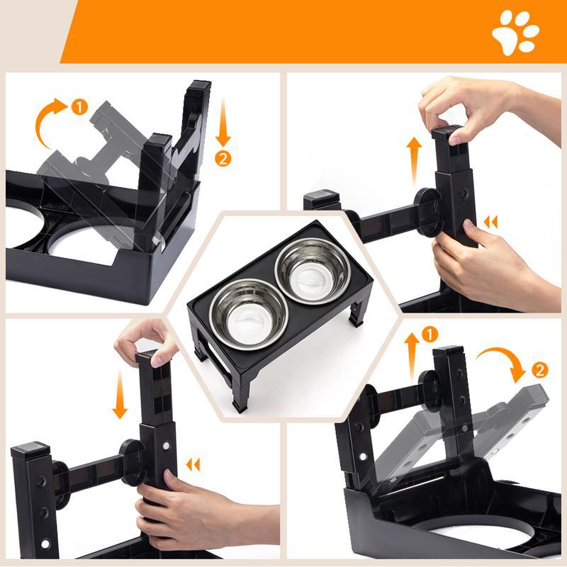Elevated Anti Tumble Pet Feeding Bowl Neck Support Design