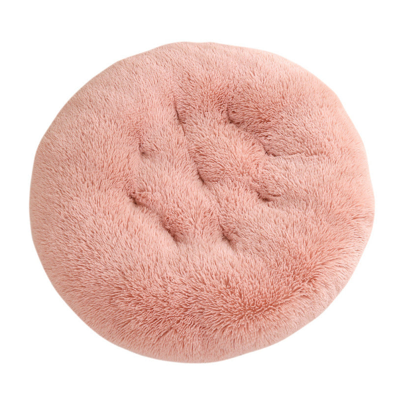 Plush Round Pet Bed Mat For Warm Comfortable Sleep