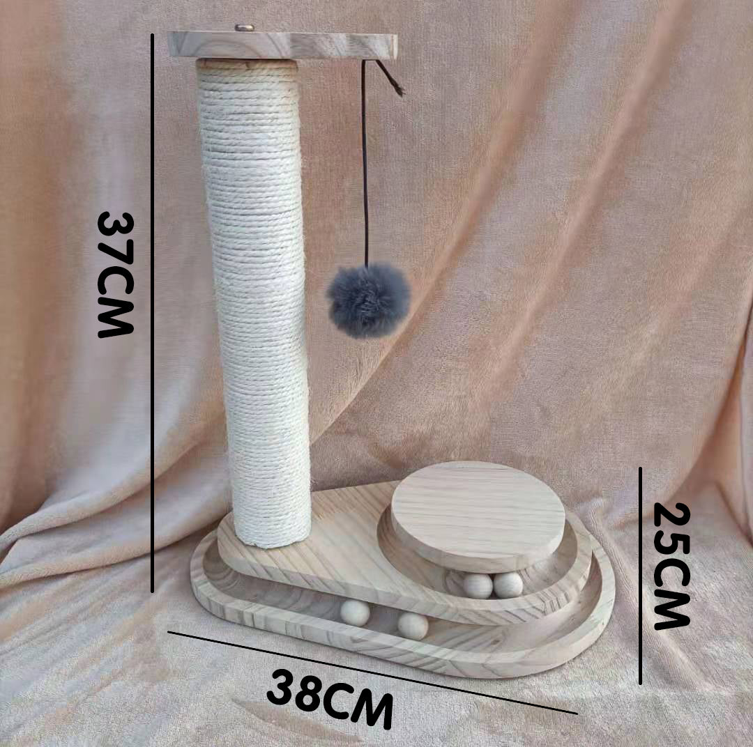 Durable Wooden Turntable Bite Resistant Interactive Pet Stick Toy