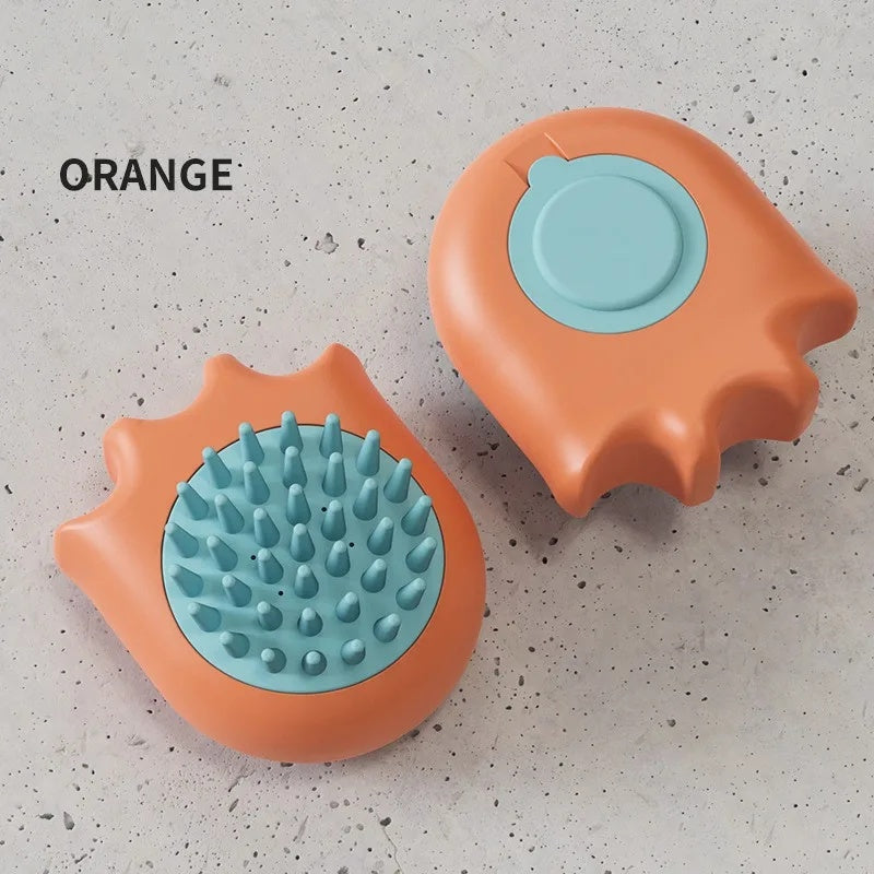 Pet Massage Bath Brush Cleaning Comb Shampoo Dispenser Tool