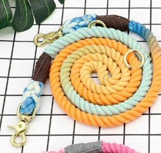 Multi Color Cotton Long Pet Leash Durable Walking Lead
