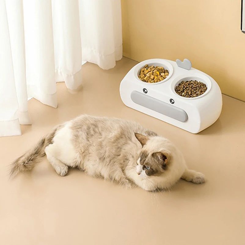 Duck Design Double Pet Bowl Food And Water Feeder