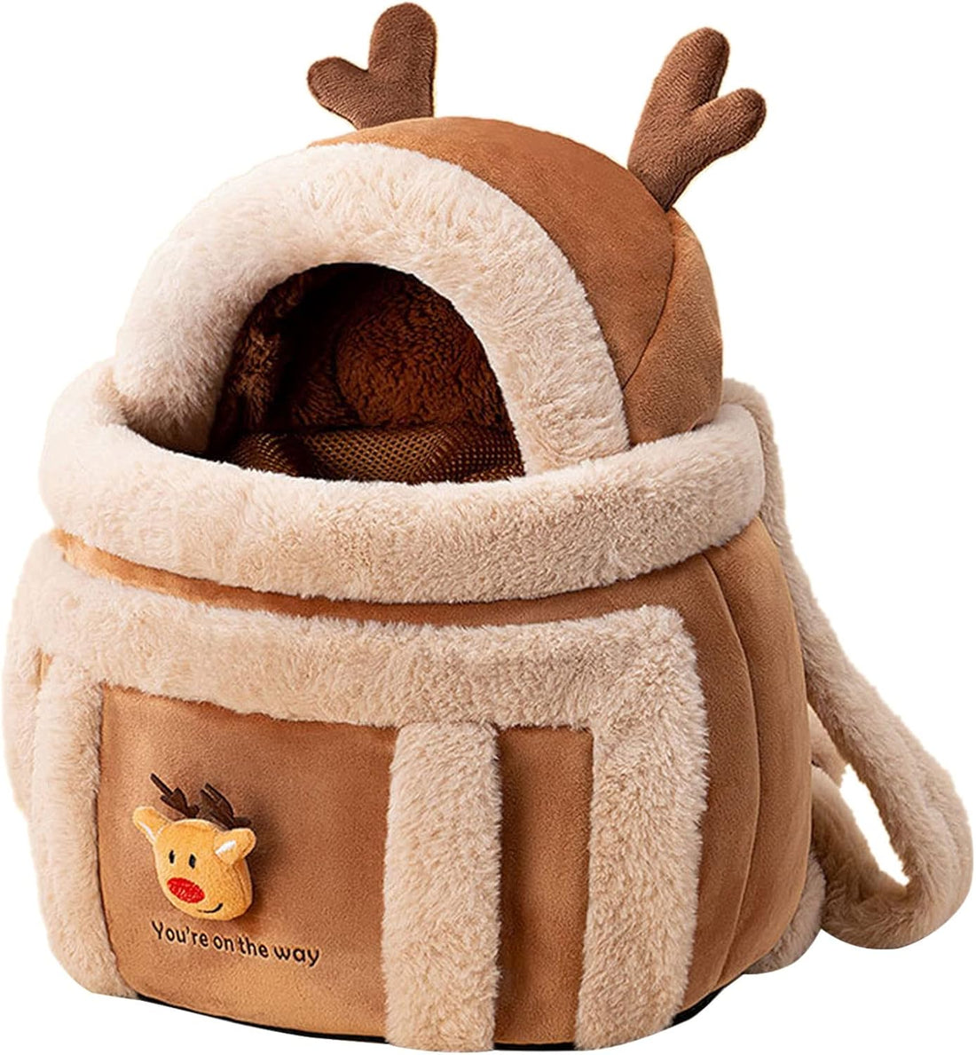 Plush Winter Pet Carrier Backpack With Hand Warmers