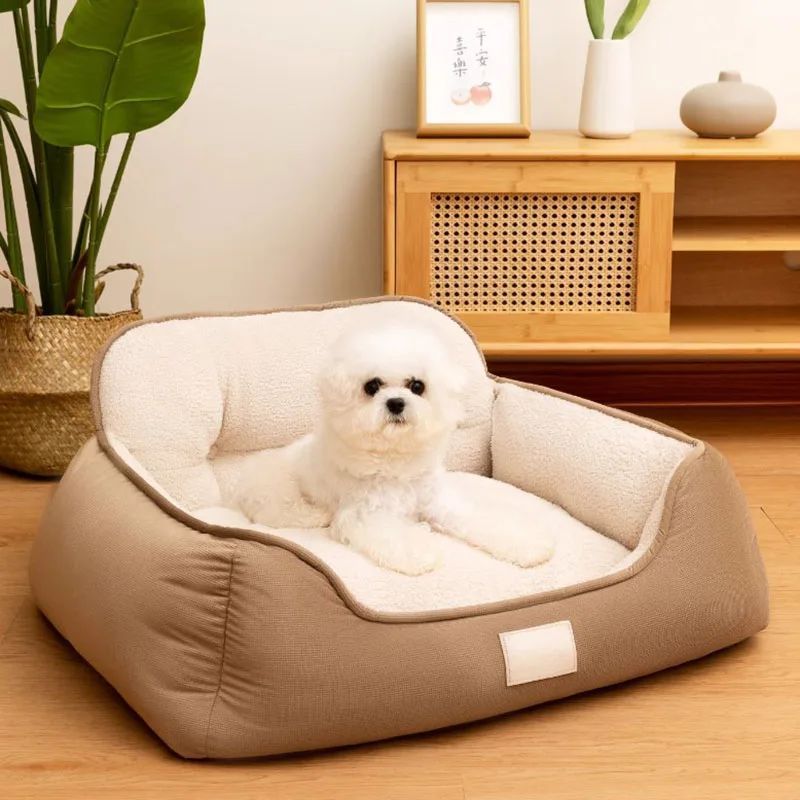 Cozy Plush Washable Pet Bed Sofa Style Indoor Kennel