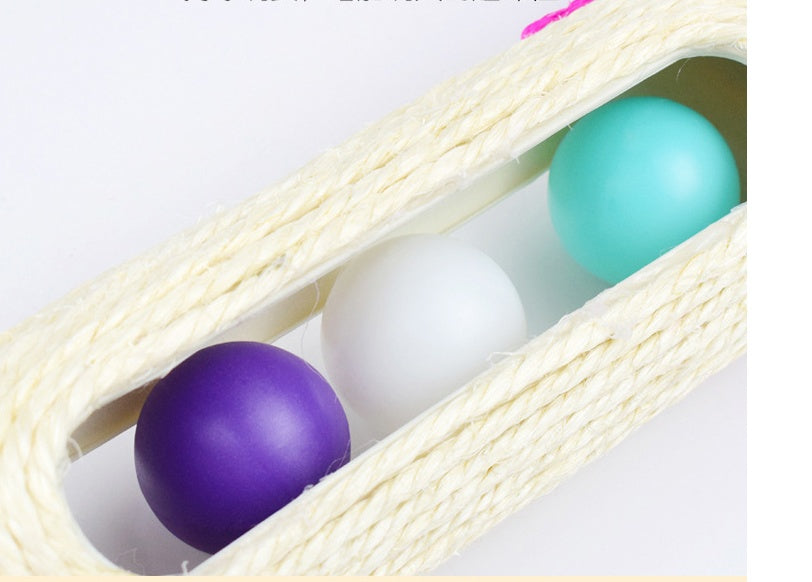 Pet Long Sisal Drum Scratching Toy Set