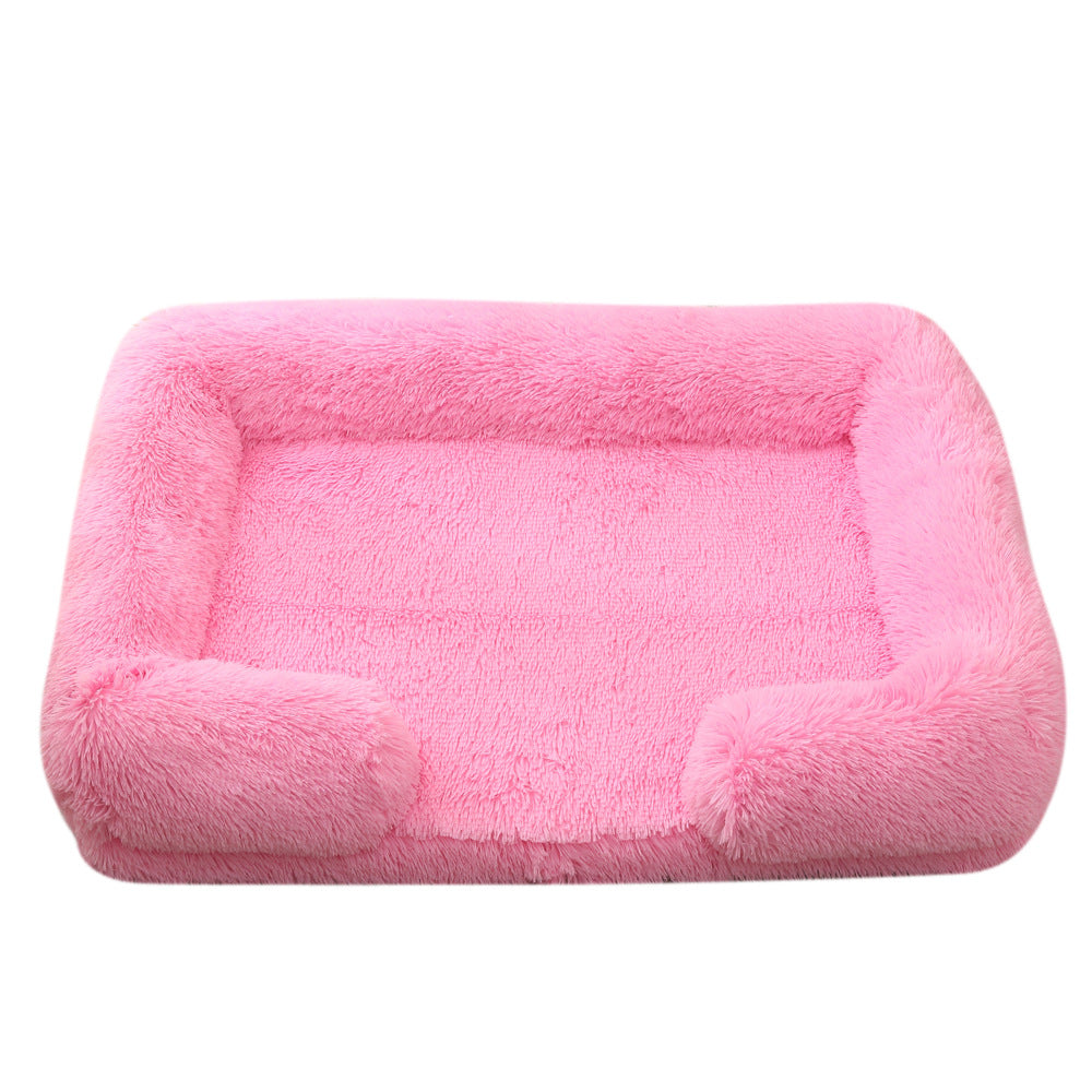 Plush Round Pet Bed For Warm Winter Comfort Sleep