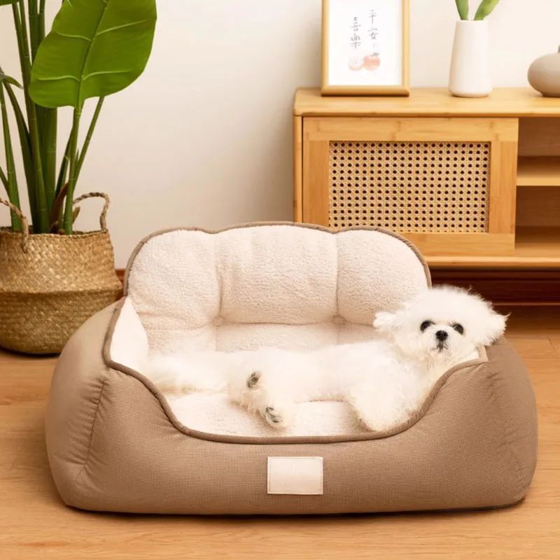 Cozy Plush Washable Pet Bed Sofa Style Indoor Kennel