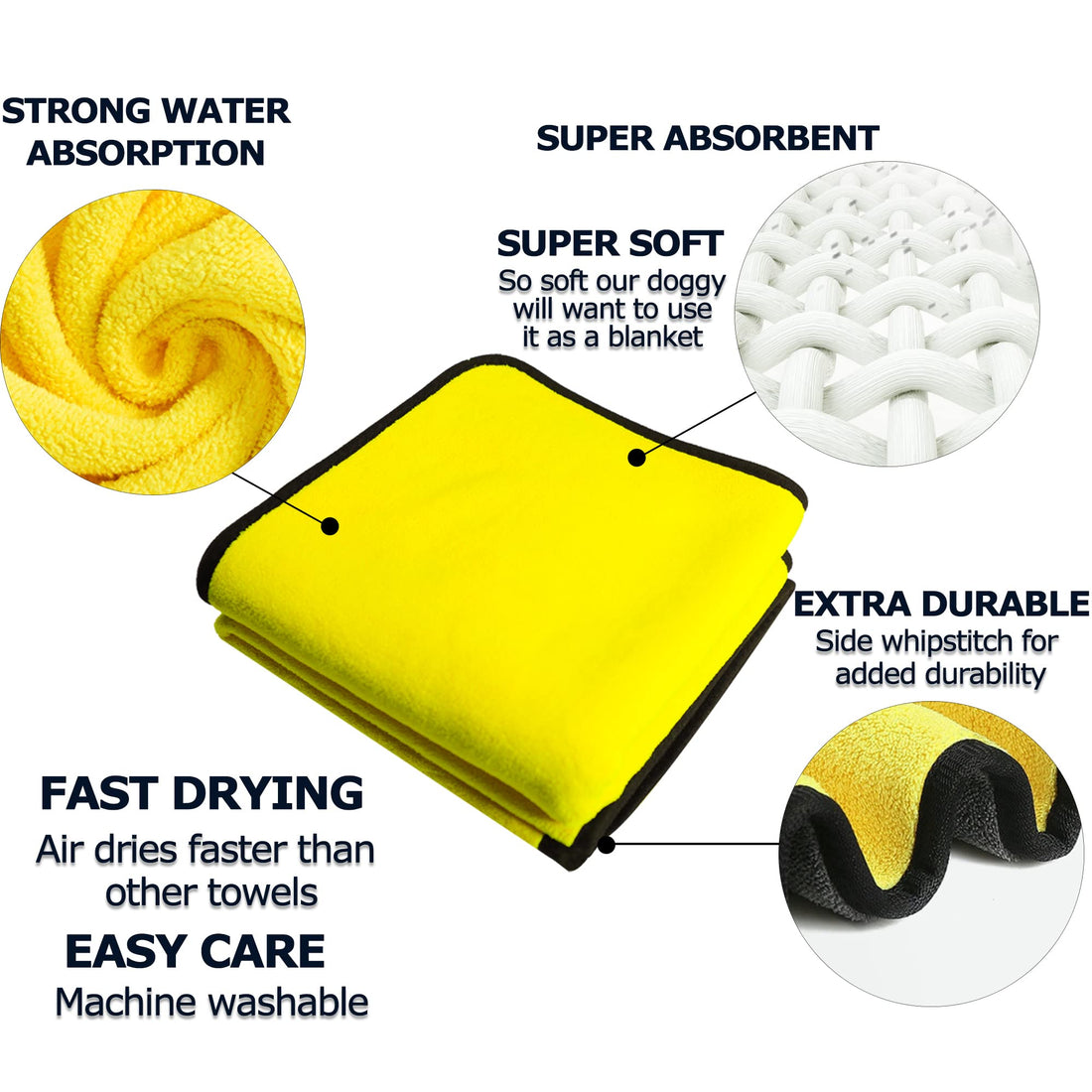 Pet Quick Dry Absorbent Soft Microfiber Bath Towel