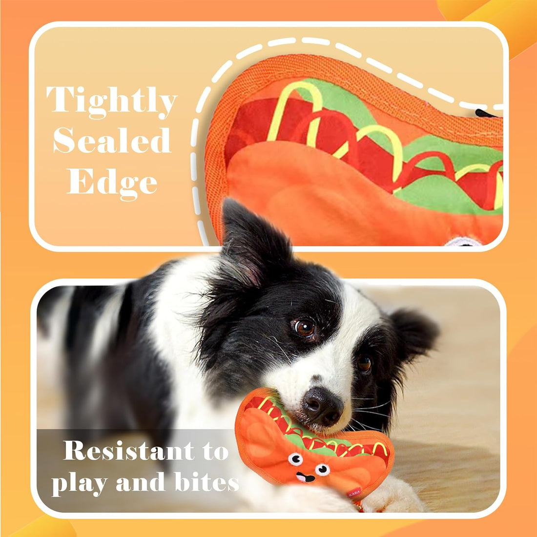 Durable Crinkle Squeaky Stuffless Interactive Pet Chew Hamburger Toy