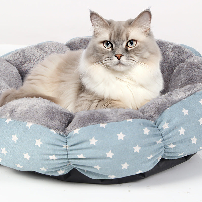 Calming Donut Fluffy Pet Bed For Small And Medium Pets