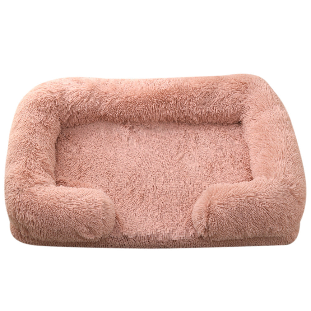 Plush Round Pet Bed For Warm Winter Comfort Sleep