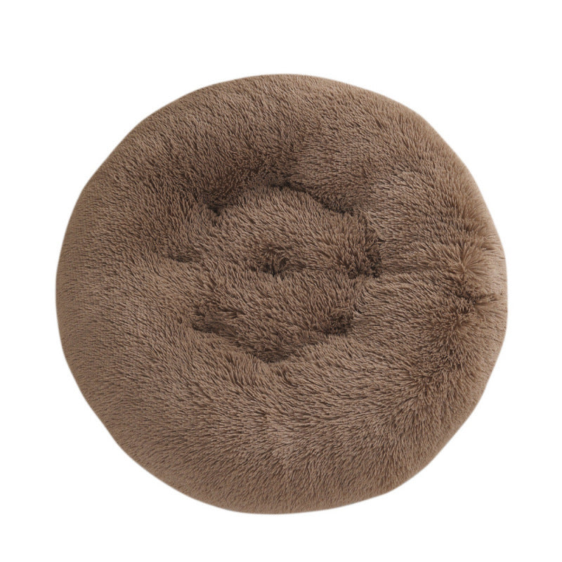 Plush Round Pet Bed Mat For Warm Comfortable Sleep